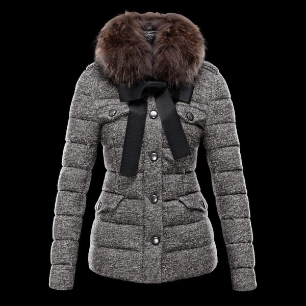 Moncler speciale staccabile del collare della pelliccia E bowknot Slim Cappotti